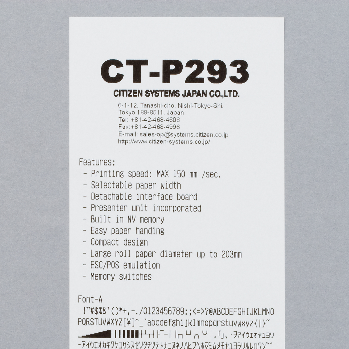 爆買い！】 シチズン CT-P292 パネルプリンタ 80mm幅対応 ACアダプタ付 パラレル シリアル USB